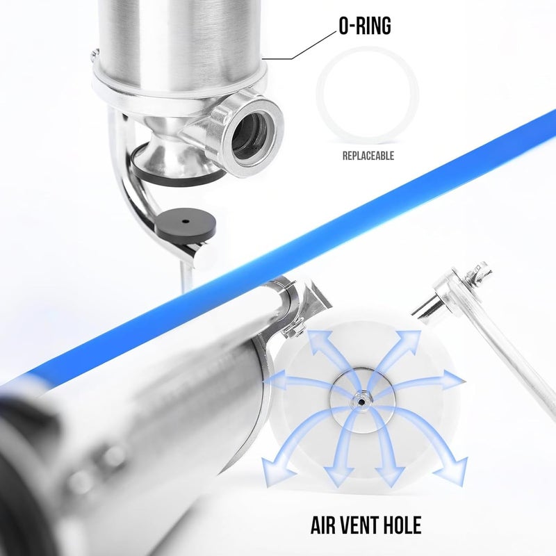 MASTER FENG 2.5 LBS Sausage Stuffer Vertical Stainless Steel Stuffing Maker Machine Packed with 4 Stuffing Funnels - Image 5